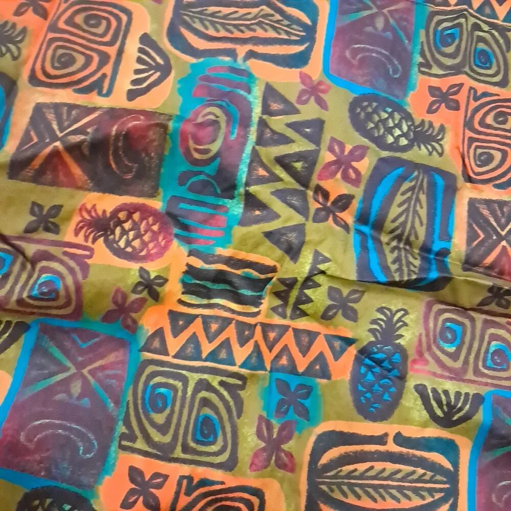 Spoonflower Set 2 Standard pillow Shams flanged tiki Polynesian green teal‎